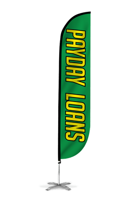 Payday Loans Feather Flag Green