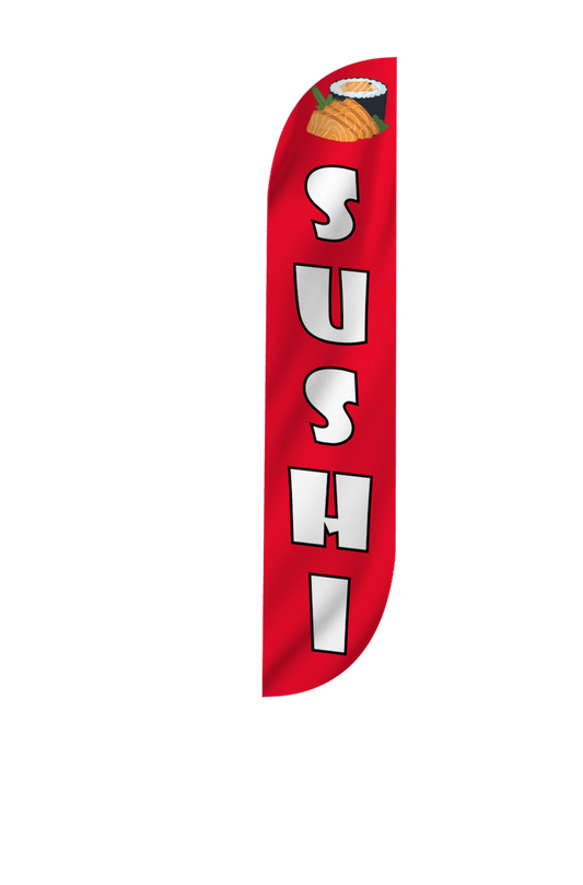 Sushi Feather Flag Red 
