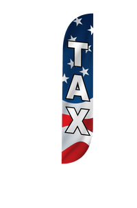 Tax Feather Flag - American Flag Design: Red, White & Blue 