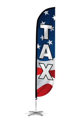 Tax Feather Flag - American Flag Design: Red, White & Blue