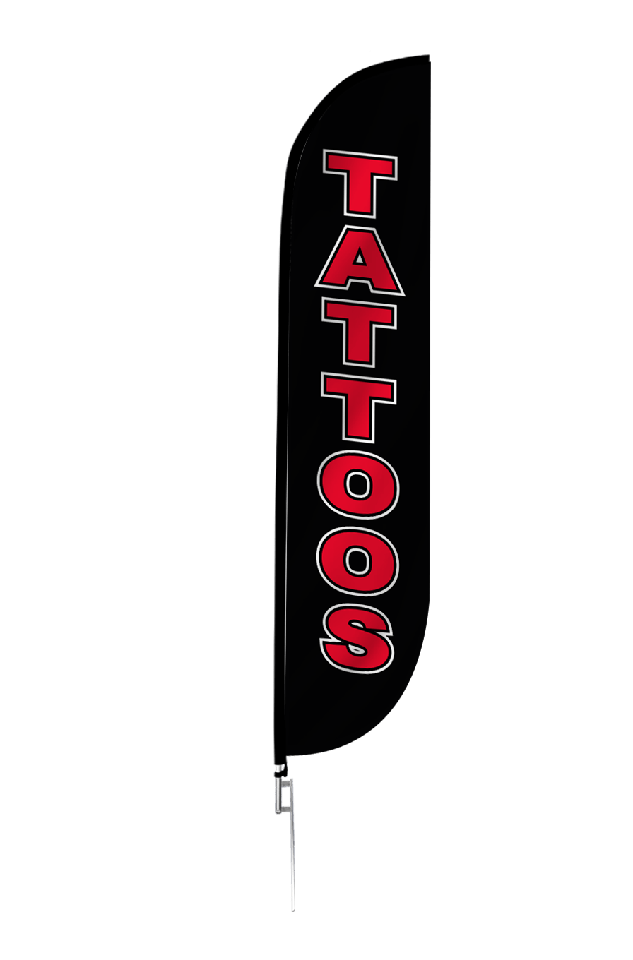 Tattoos Feather Flag Black 