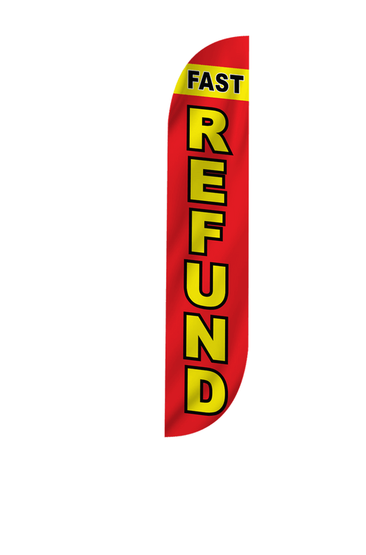 Fast Tax Refund Feather Flag in Red 