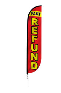 Fast Tax Refund Feather Flag in Red 