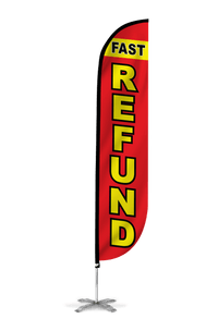 Fast Tax Refund Feather Flag in Red 