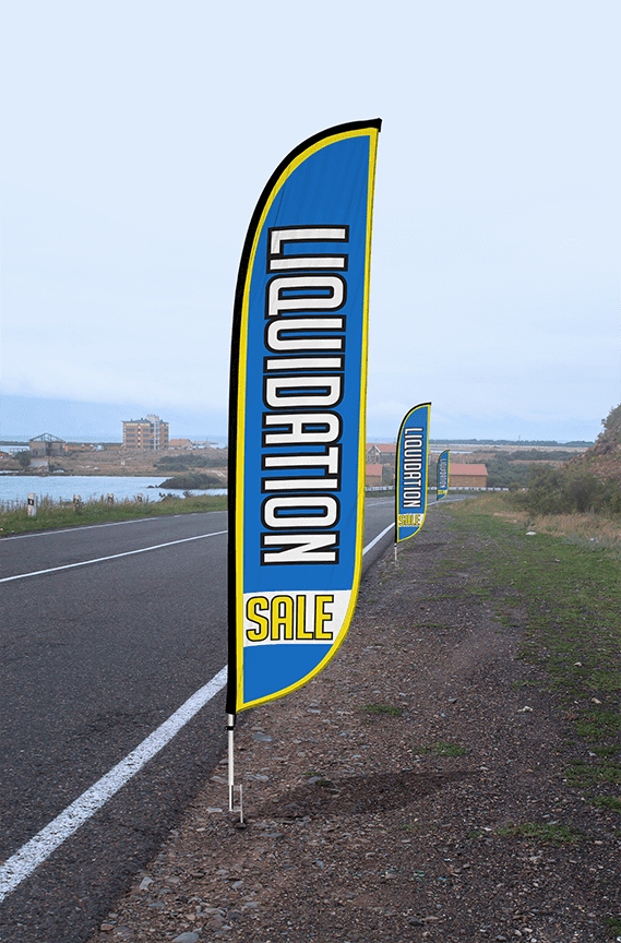 Sale Patriotic Windless Full Curve Advertising Banner Flag & Pole Kit Sale Patriotic Windless Full Curve Advertising Banner Flag & Pole Kit