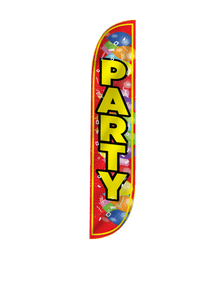 Party Feather Flag with Balloons 