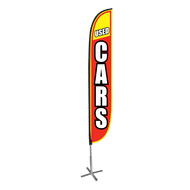 Used Cars Feather Flag Red & Yellow 