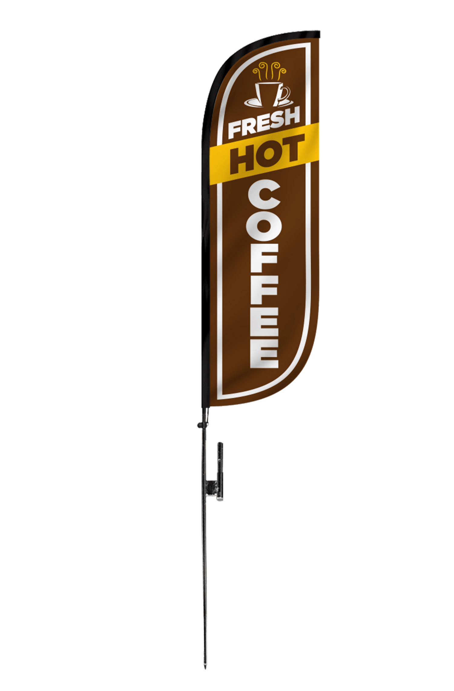 Fresh Hot Coffee Feather Flag 