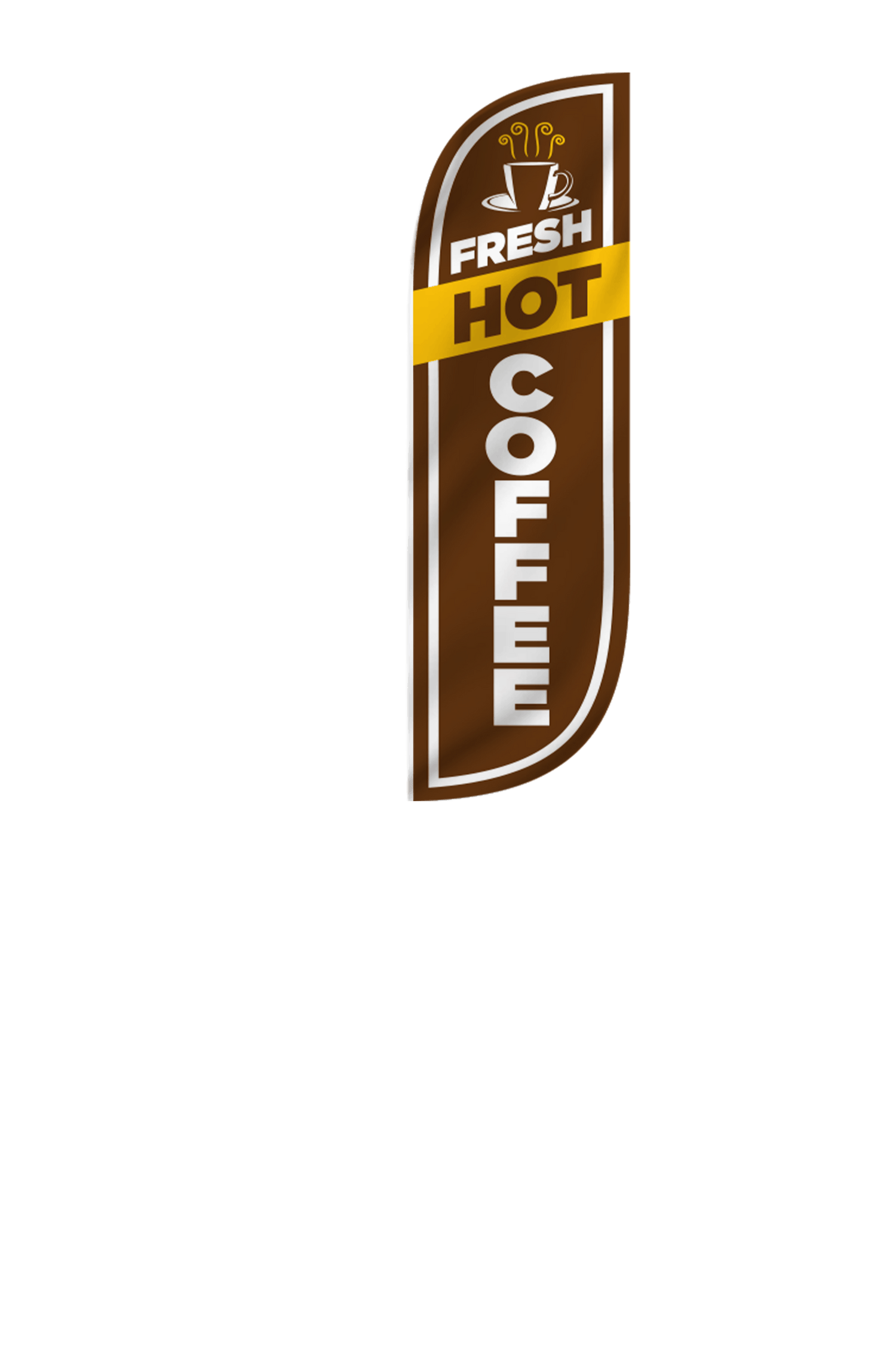 Fresh Hot Coffee Feather Flag 