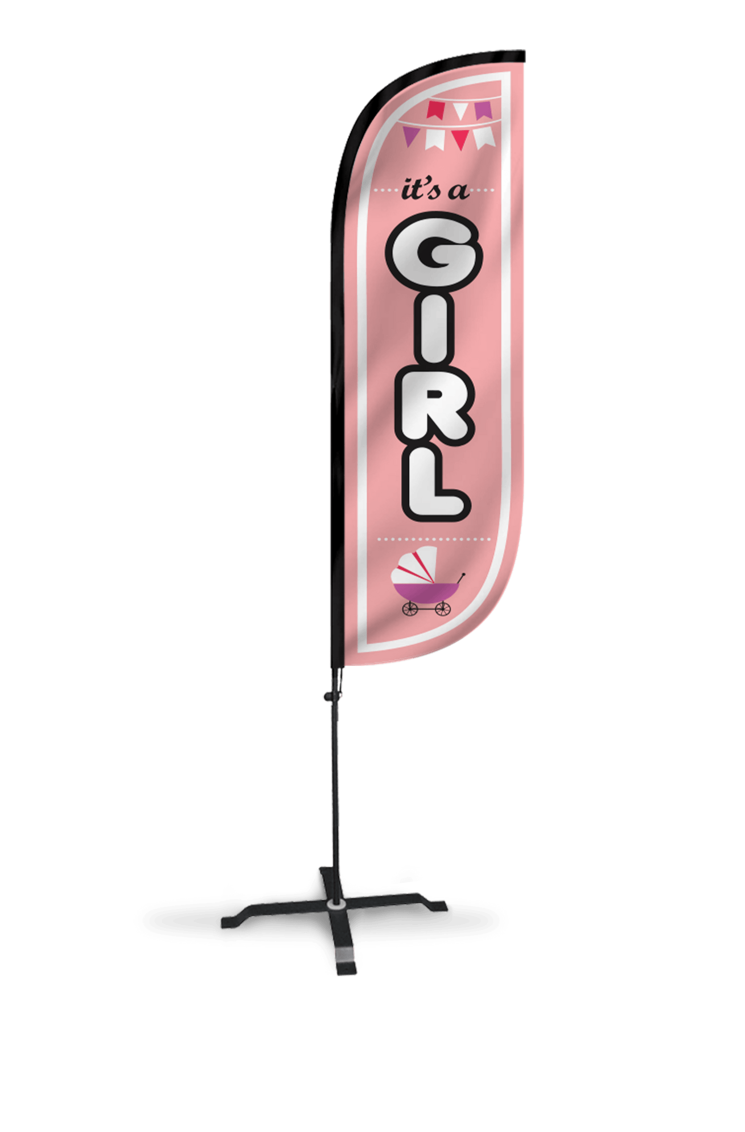 It's A Girl Feather Flag - 5ft 