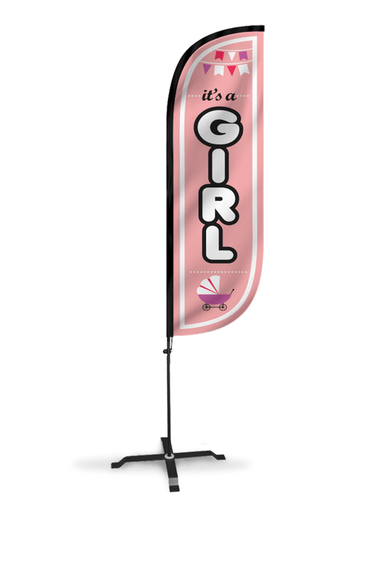 It's A Girl Feather Flag - 5ft 