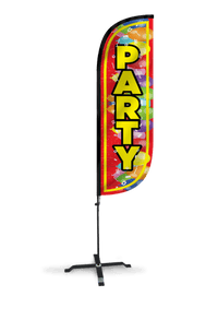 Party Feather Flag with Balloons 10M5000094