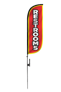 Restrooms Feather Flag 