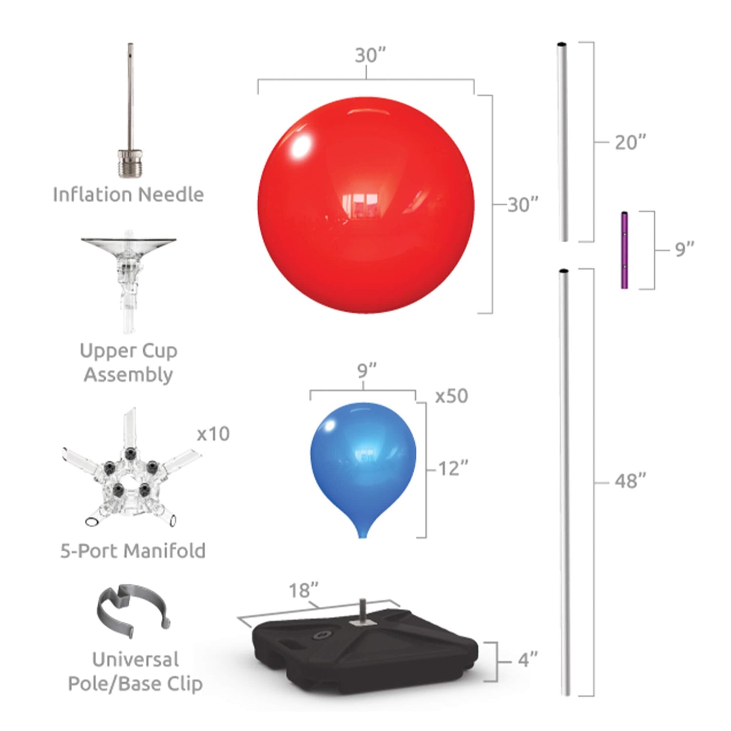 Reusable Vinyl Balloon Inflator Deflator Pump