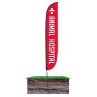 Animal Hospital Feather Flag Red 