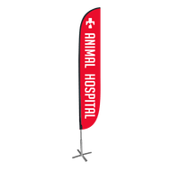 Animal Hospital Feather Flag Red 