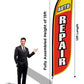 Auto Repair Feather Flag - 3 Pack w/ Ground Spike Pole Set 