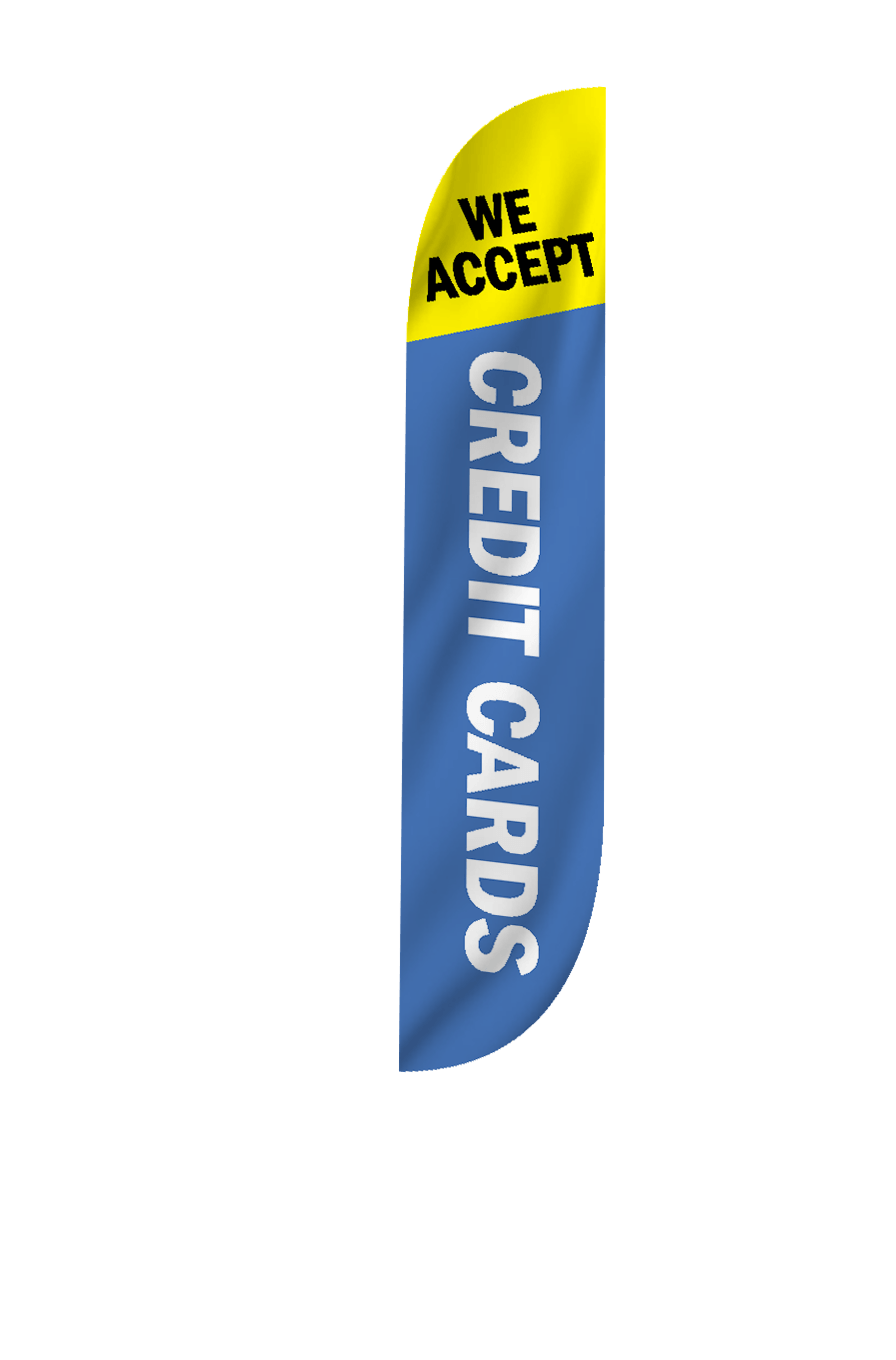 Credit Cards Accepted Feather Flag 12ft 