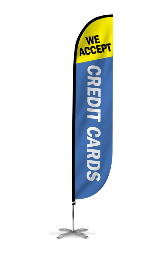 Credit Cards Accepted Feather Flag 12ft 