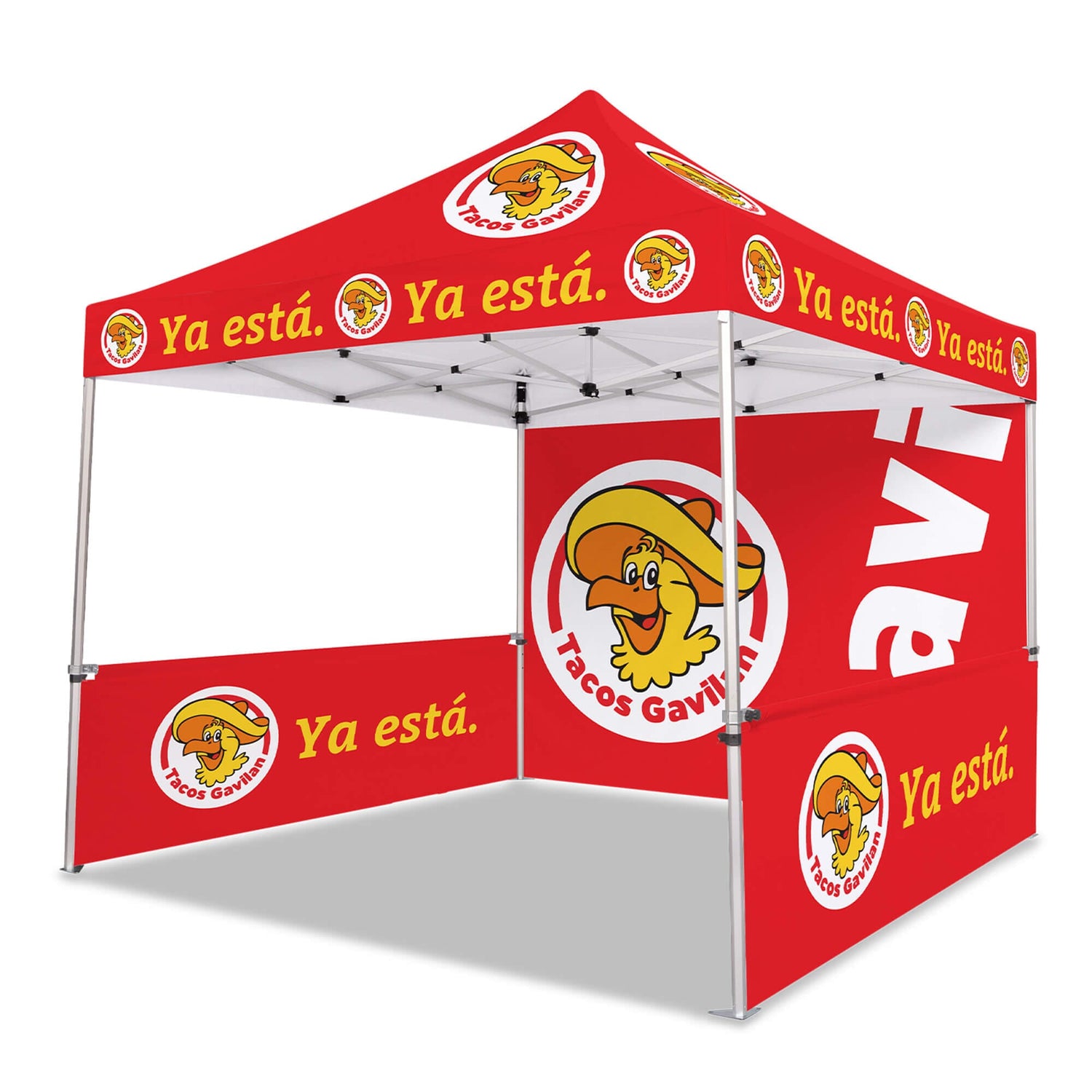 custom tents with logo Custom Canopy Tent with Full Back & Half Side Walls