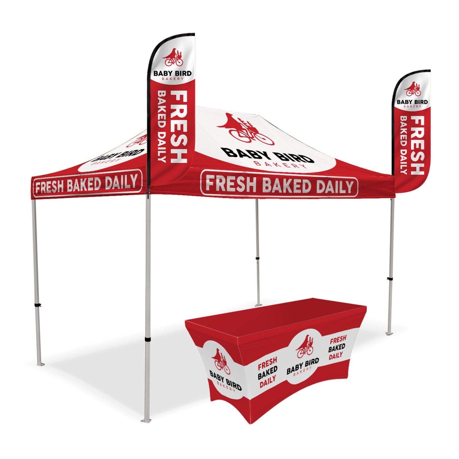 promotional pop up tent Custom Canopy Tent with Feather Flags & Table Cover