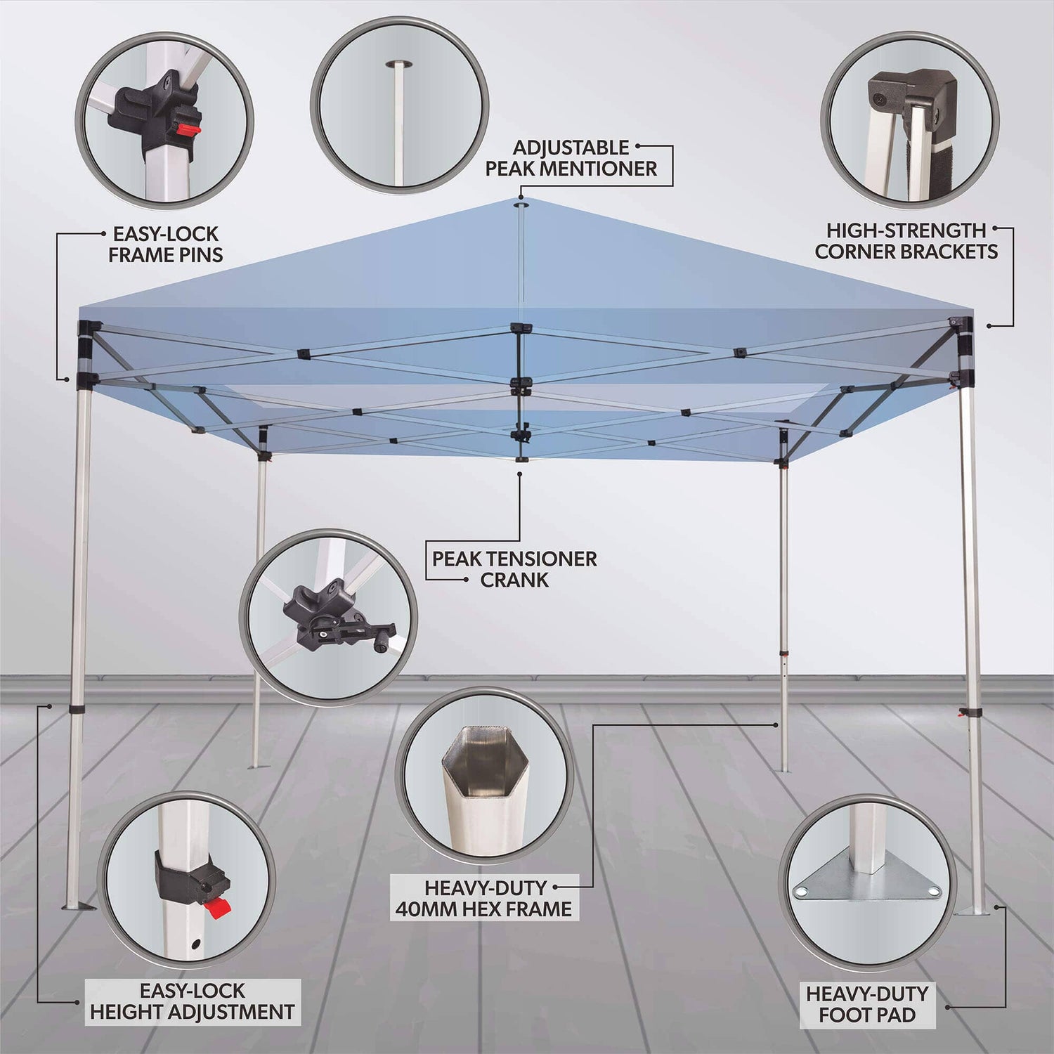 Custom Canopy Tent with Back Wall, Feather Flag & Banner Stand