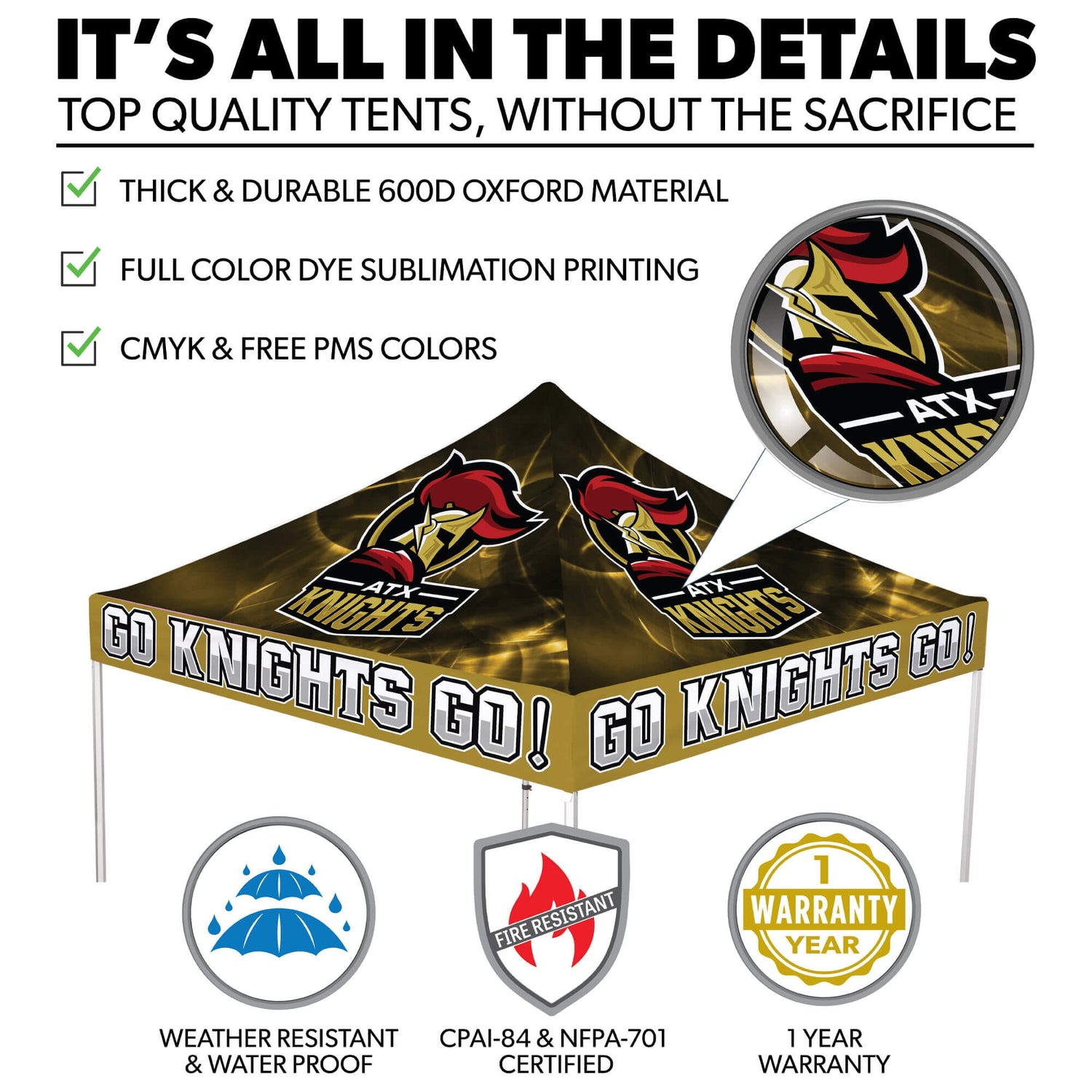 belt tent Custom Sports Team Tent & Canopy Package