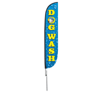 Dog Wash Feather Flag Water Drips 