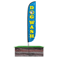 Dog Wash Feather Flag Water Drips 10M1200431