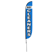 Dry Cleaners Feather Flag Blue 