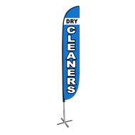 Dry Cleaners Feather Flag Blue 