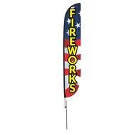 Fireworks Feather Flag Red White Blue 