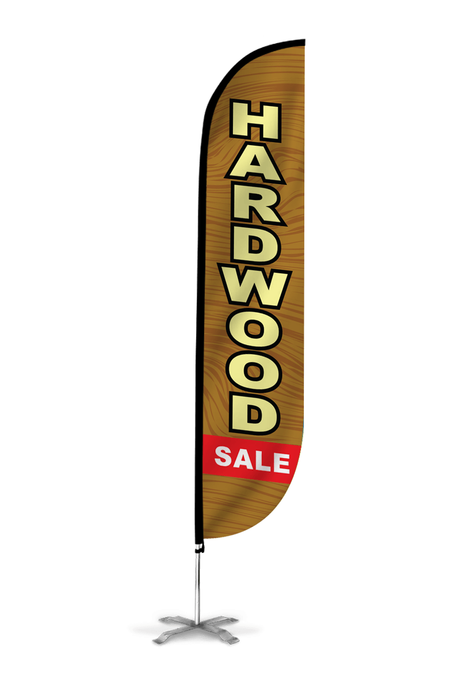 Hardwood Sale Feather Flag Wood Brown 