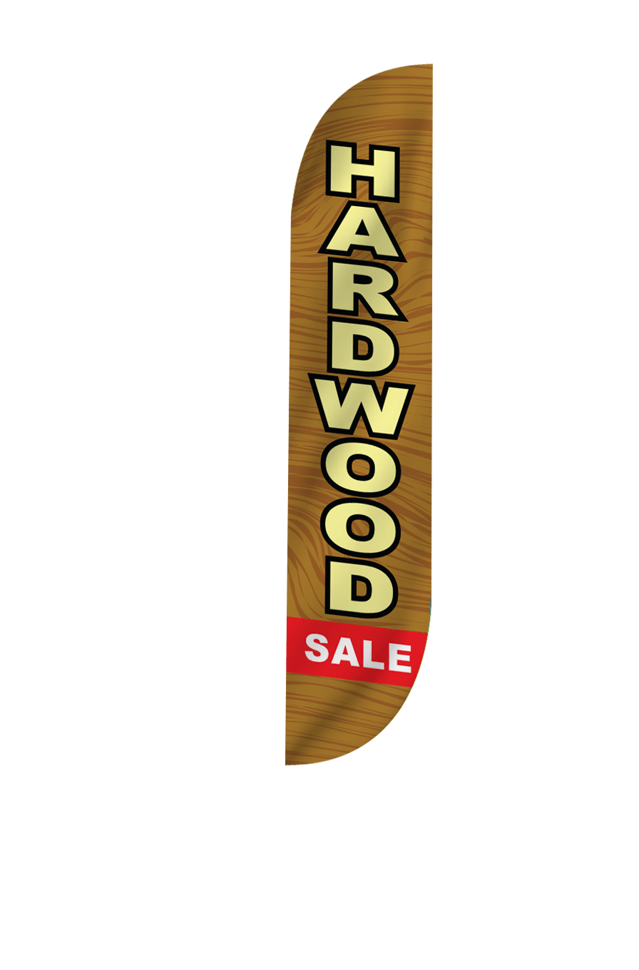 Hardwood Sale Feather Flag Wood Brown 