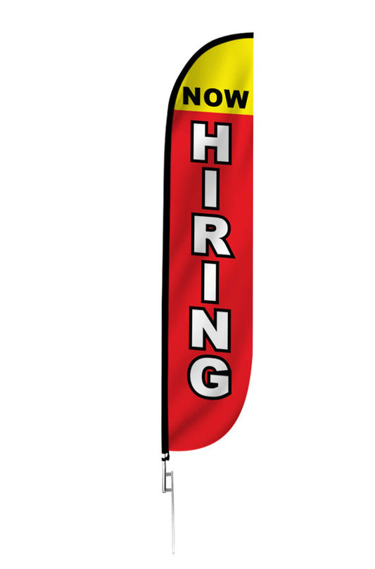 Now Hiring Feather Flag 