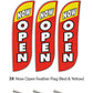 Now Open Feather Flag - 3 Pack w/ Ground Spike Pole Set 