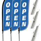 Open Feather Flag - 3 Pack w/ Ground Spike Pole Set 10M5000105X3GSET