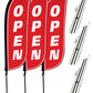 Open Feather Flag - 3 Pack w/ Ground Spike Pole Set 10M5000104X3GSET