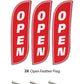 Open Feather Flag - 3 Pack w/ Ground Spike Pole Set 