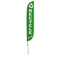 Recycle Here Feather Flag Green 