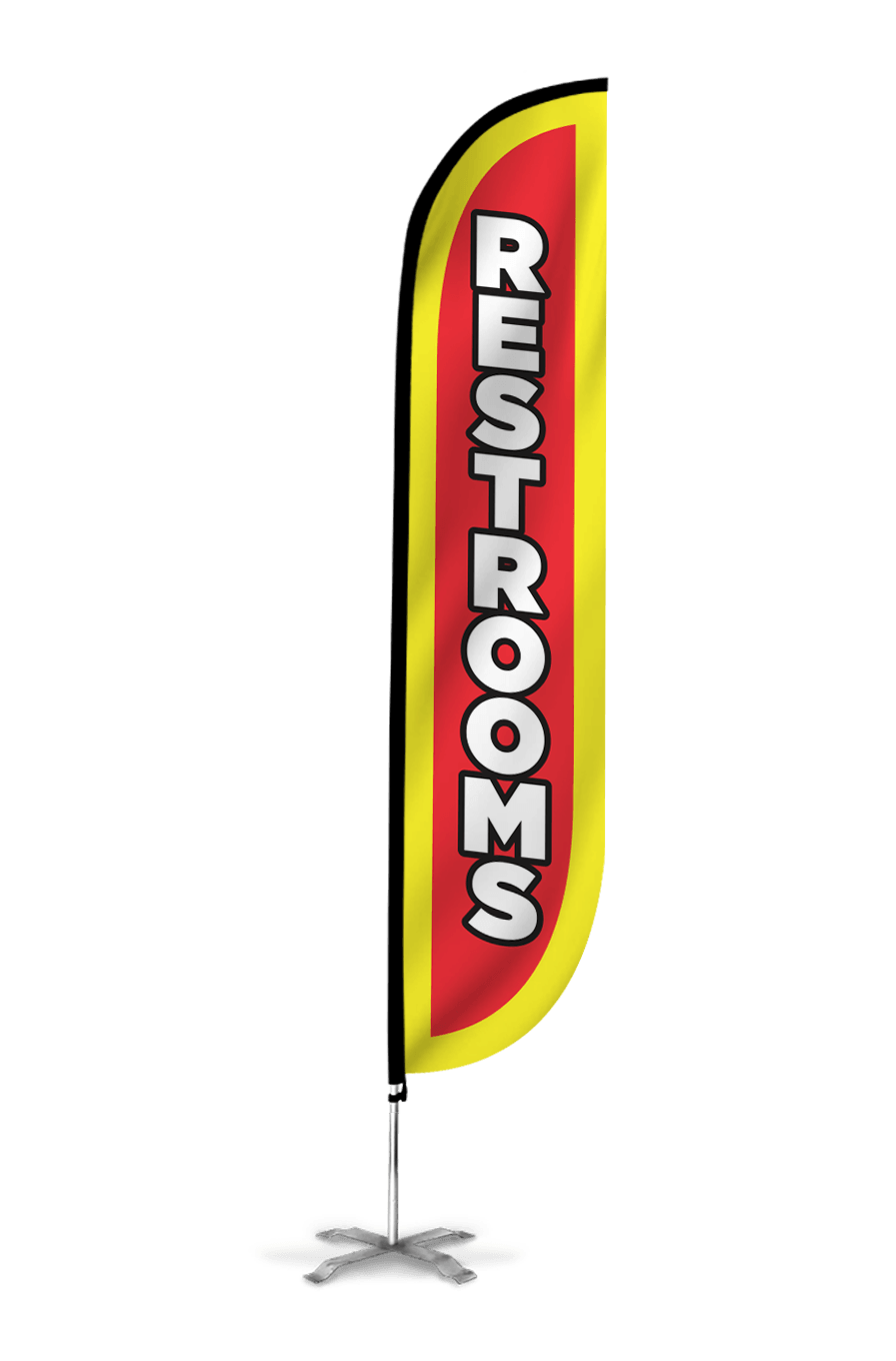 Restrooms Feather Flag – LookOurWay