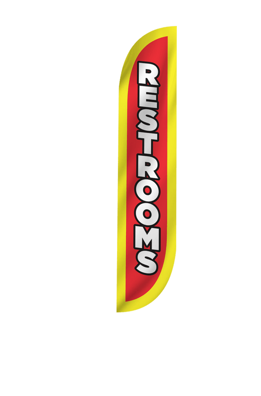 Restrooms Feather Flag 