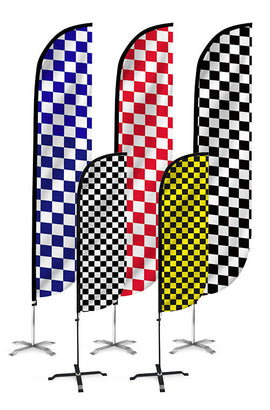 Checkered Color Feather Flag