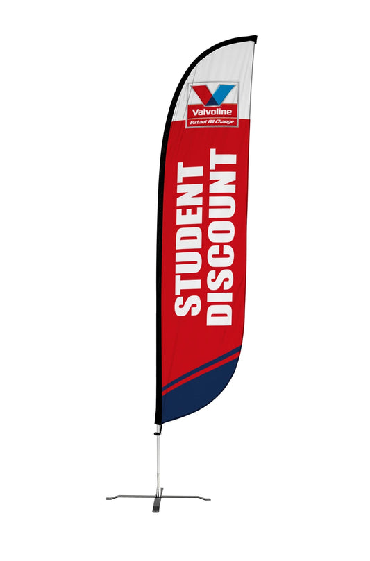12ft Valvoline "Student Discount" Double Side Feather Flag 